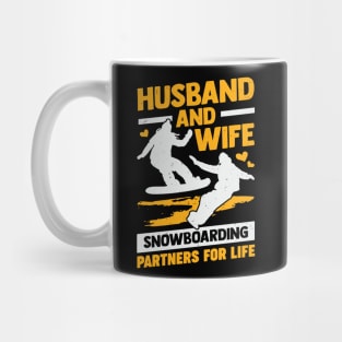 Husband And Wife Snowboarding Partners For Life Mug